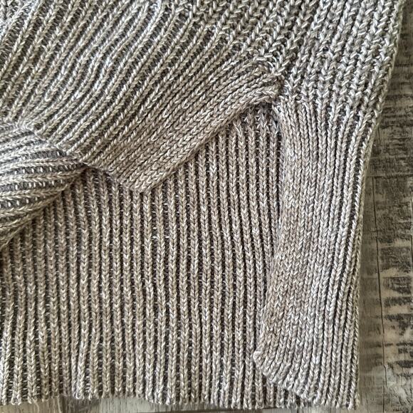 Ellen Tracy Roll Neck Chunky Knit Sweater Size Medium Nordic Rib Stitch Cozy - Picture 8 of 14